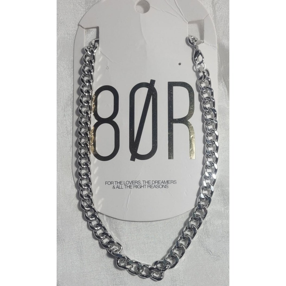 8 Other Reasons Rhodium Plated Hypoallergenic Silver Chain Necklace - 15"‎ - $48